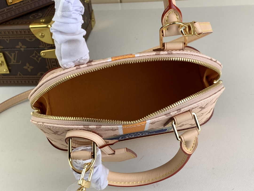 Louis Vuitton Alma BB Mini Top Handle Bag M23502 Beige Monopaname