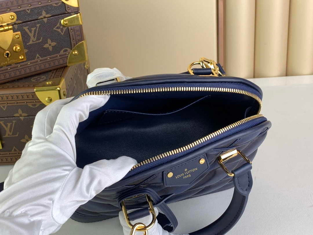 Louis Vuitton Alma BB Mini Top Handle Bag M23666 Navy Blue Lamb leather
