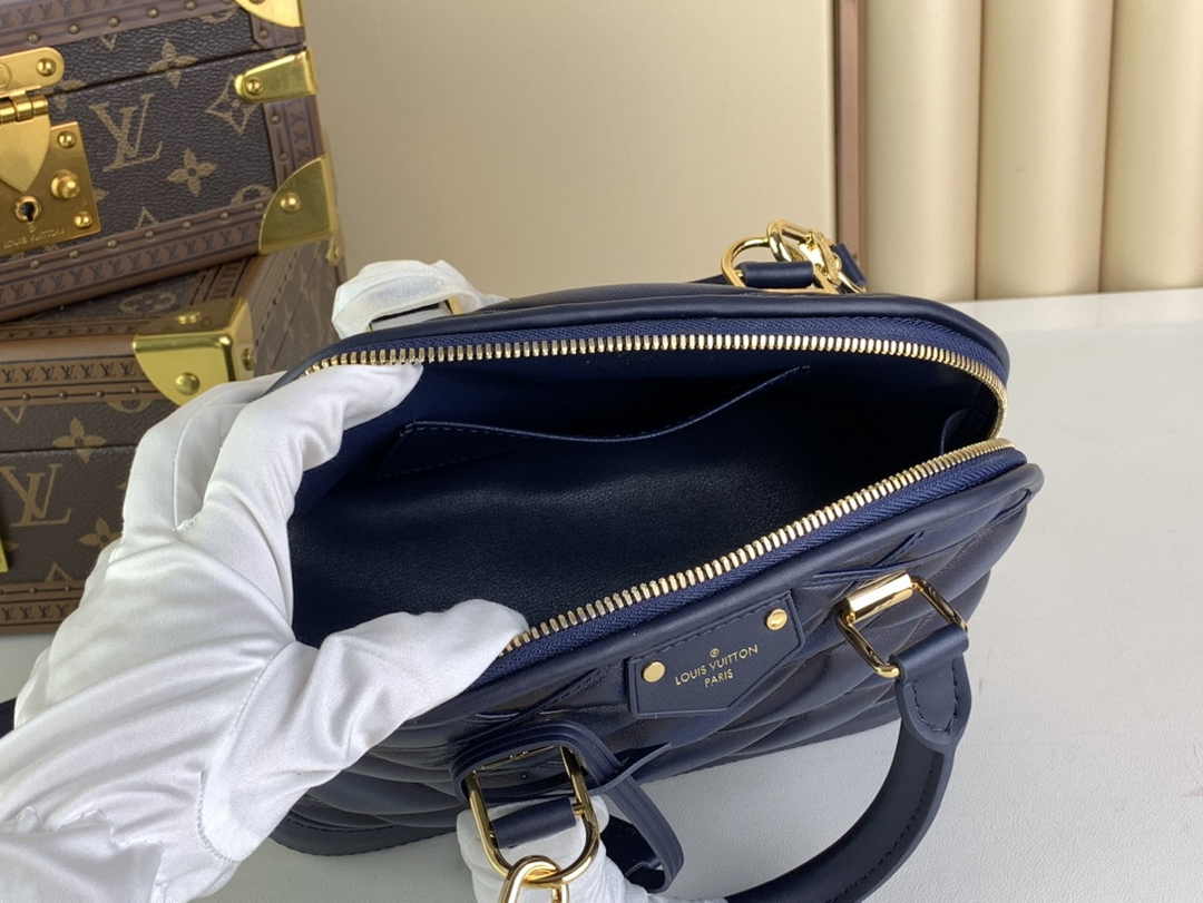 Louis Vuitton Alma BB Mini Top Handle Bag M23666 Navy Blue Lamb leather