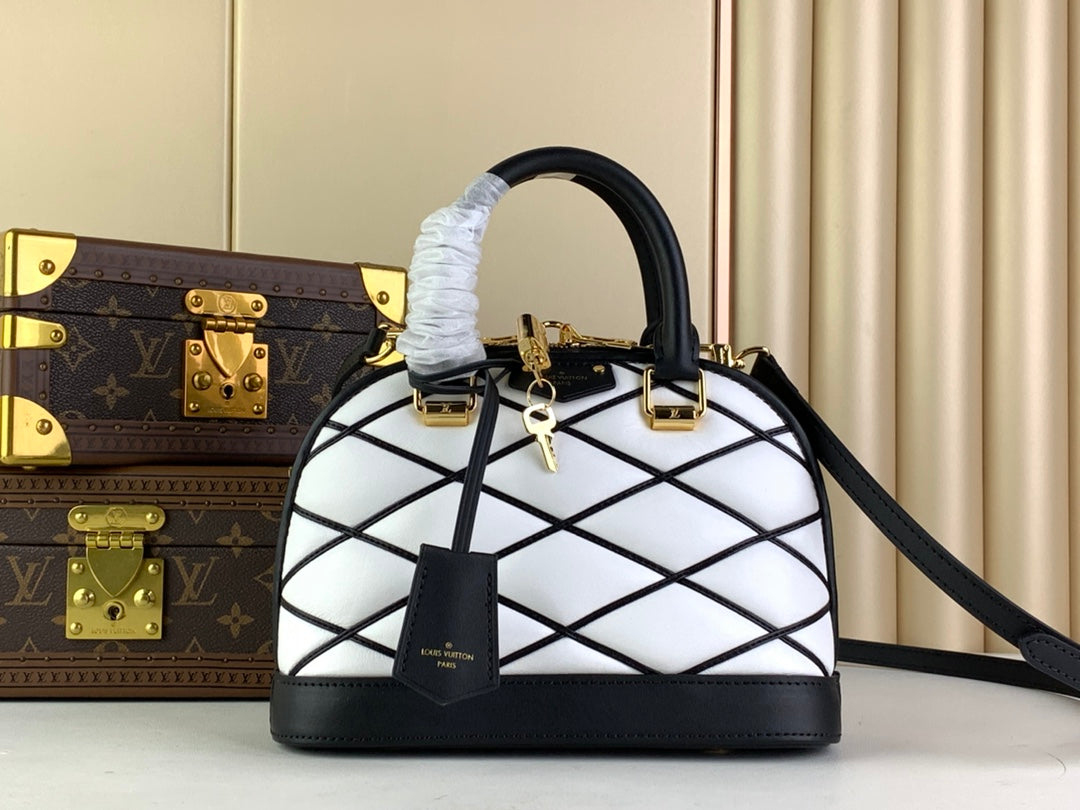 Louis Vuitton Alma BB Mini Top Handle Bag M23761 White Lamb leather