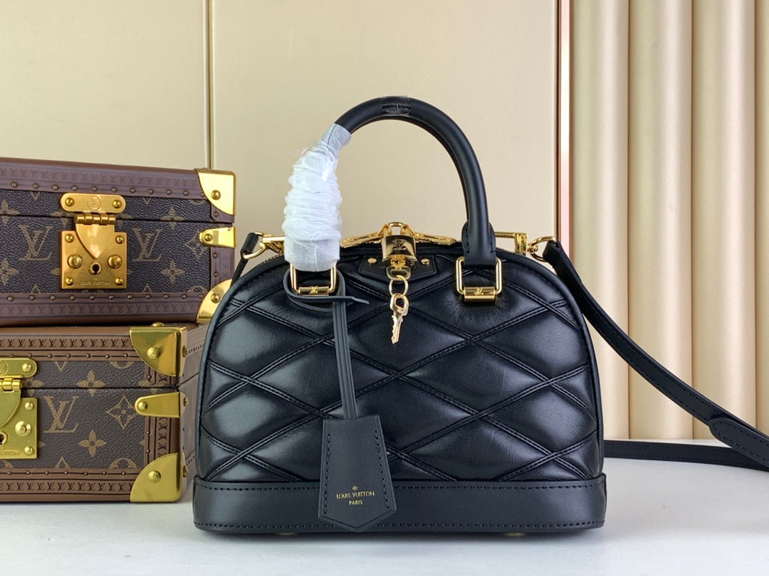 Louis Vuitton Alma BB Mini Top Handle Bag M23666 Black Lamb leather
