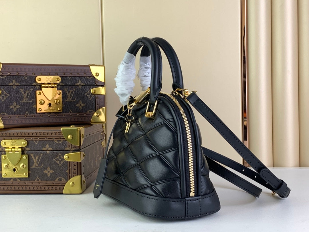 Louis Vuitton Alma BB Mini Top Handle Bag M23666 Black Lamb leather