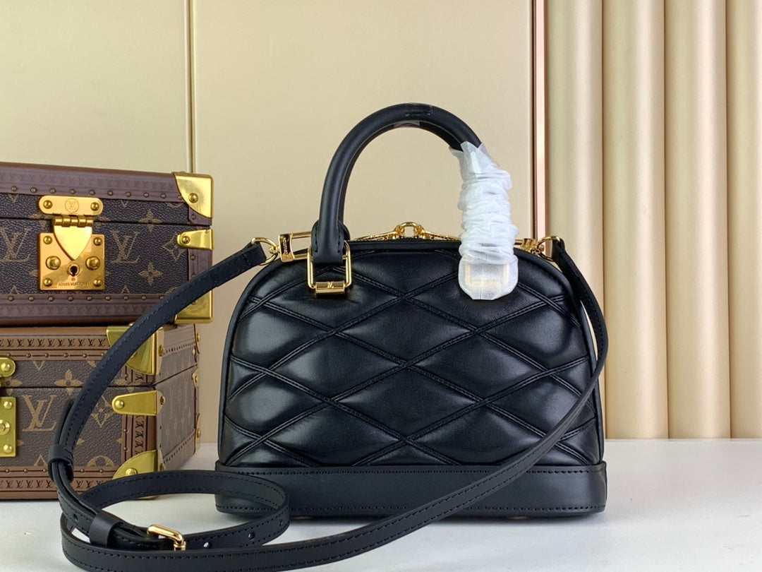 Louis Vuitton Alma BB Mini Top Handle Bag M23666 Black Lamb leather