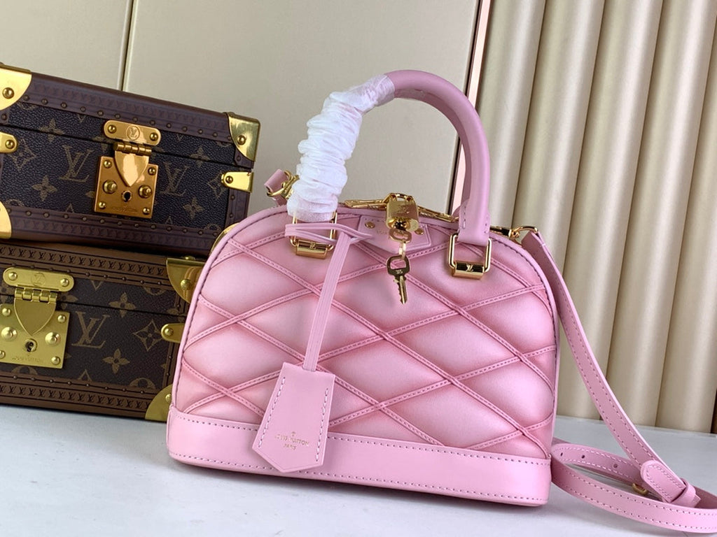 Louis Vuitton Alma BB Mini Top Handle Bag M24453 Rosabella Pink Lamb leather