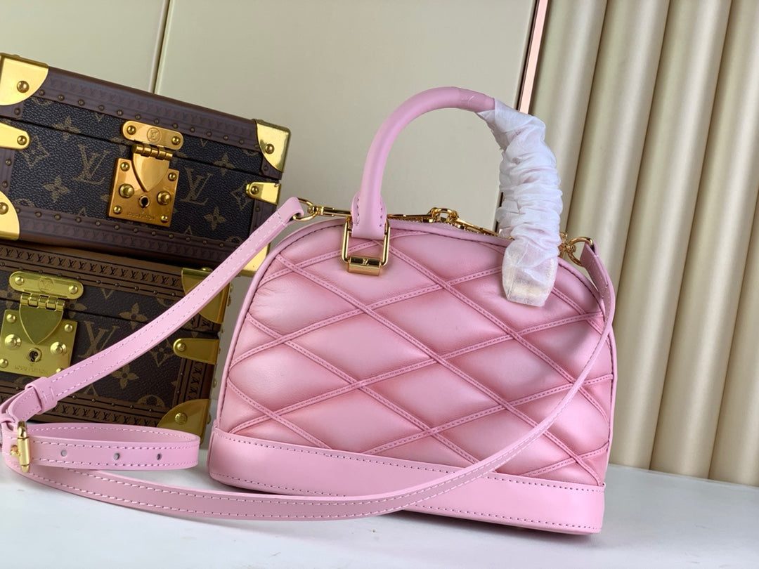 Louis Vuitton Alma BB Mini Top Handle Bag M24453 Rosabella Pink Lamb leather