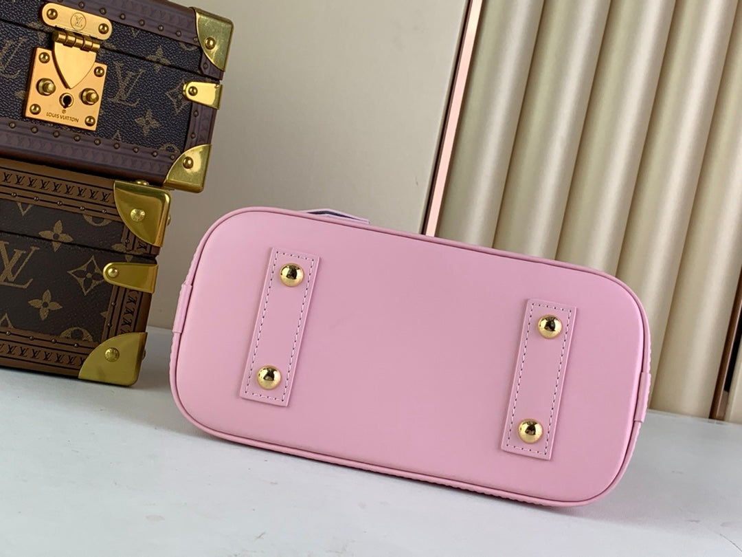 Louis Vuitton Alma BB Mini Top Handle Bag M24453 Rosabella Pink Lamb leather