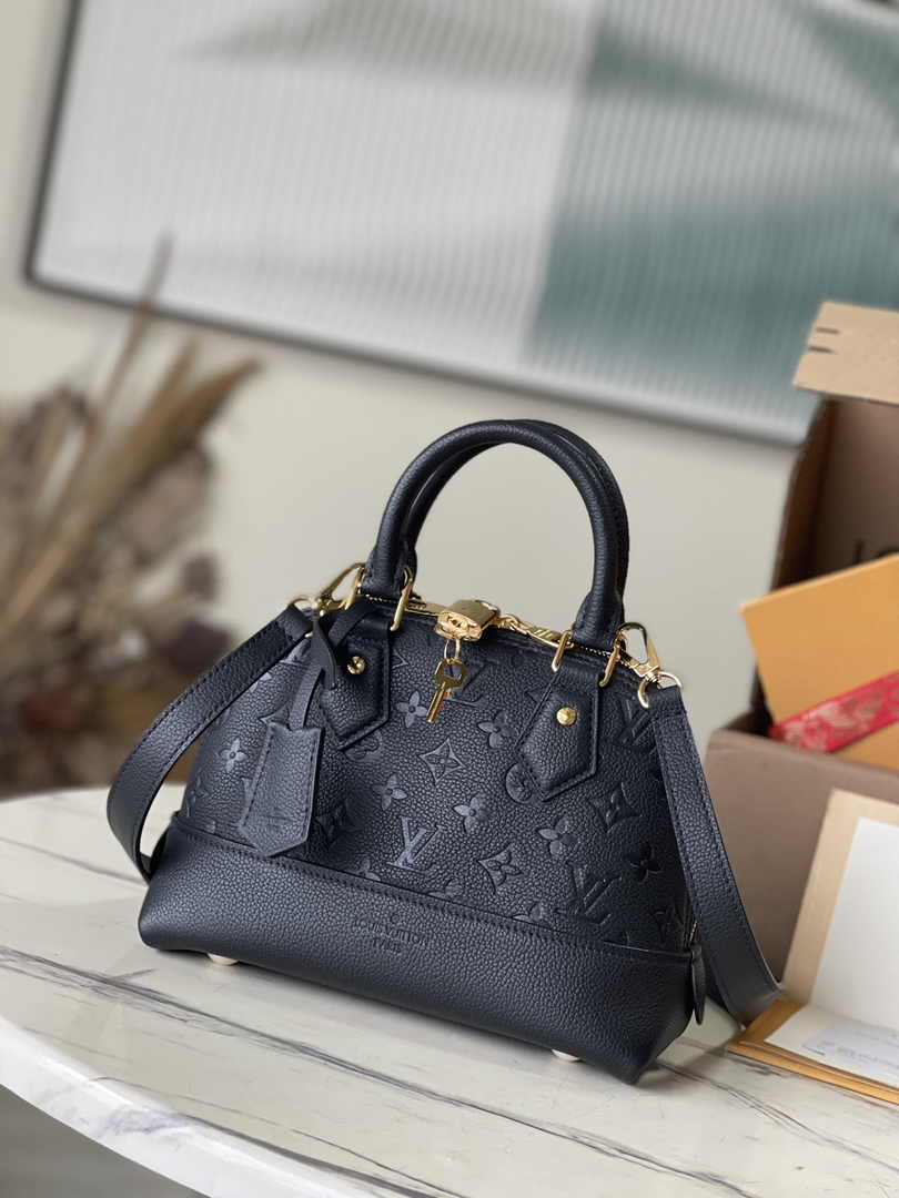 Louis Vuitton Alma BB Mini Top Handle Bag M44829 Black Leather
