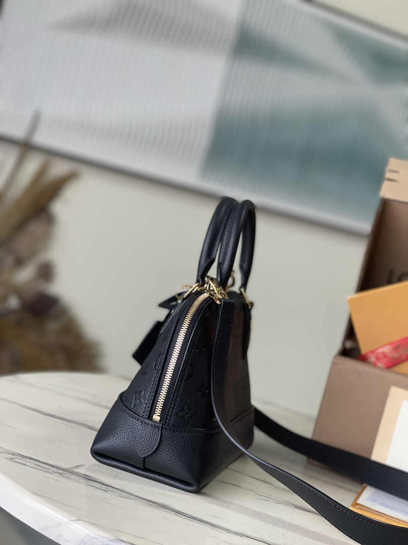 Louis Vuitton Alma BB Mini Top Handle Bag M44829 Black Leather
