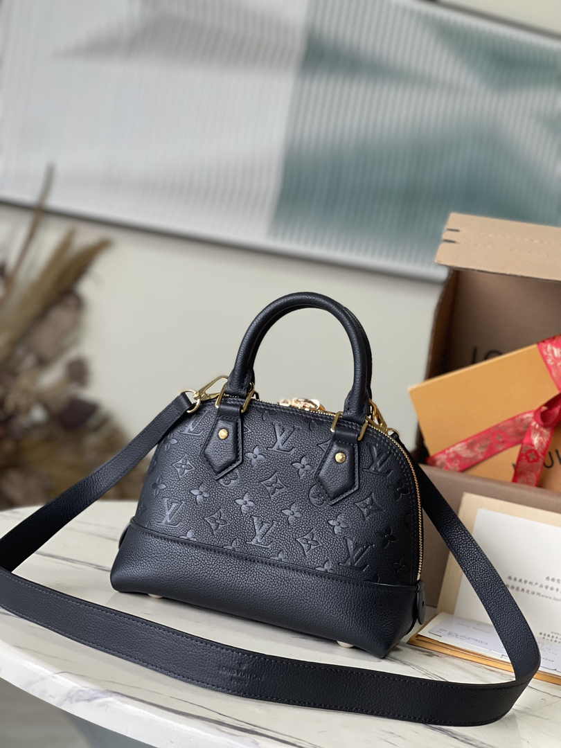 Louis Vuitton Alma BB Mini Top Handle Bag M44829 Black Leather