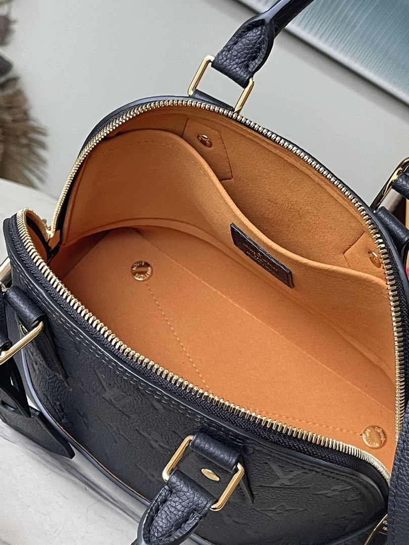 Louis Vuitton Alma BB Mini Top Handle Bag M44829 Black Leather
