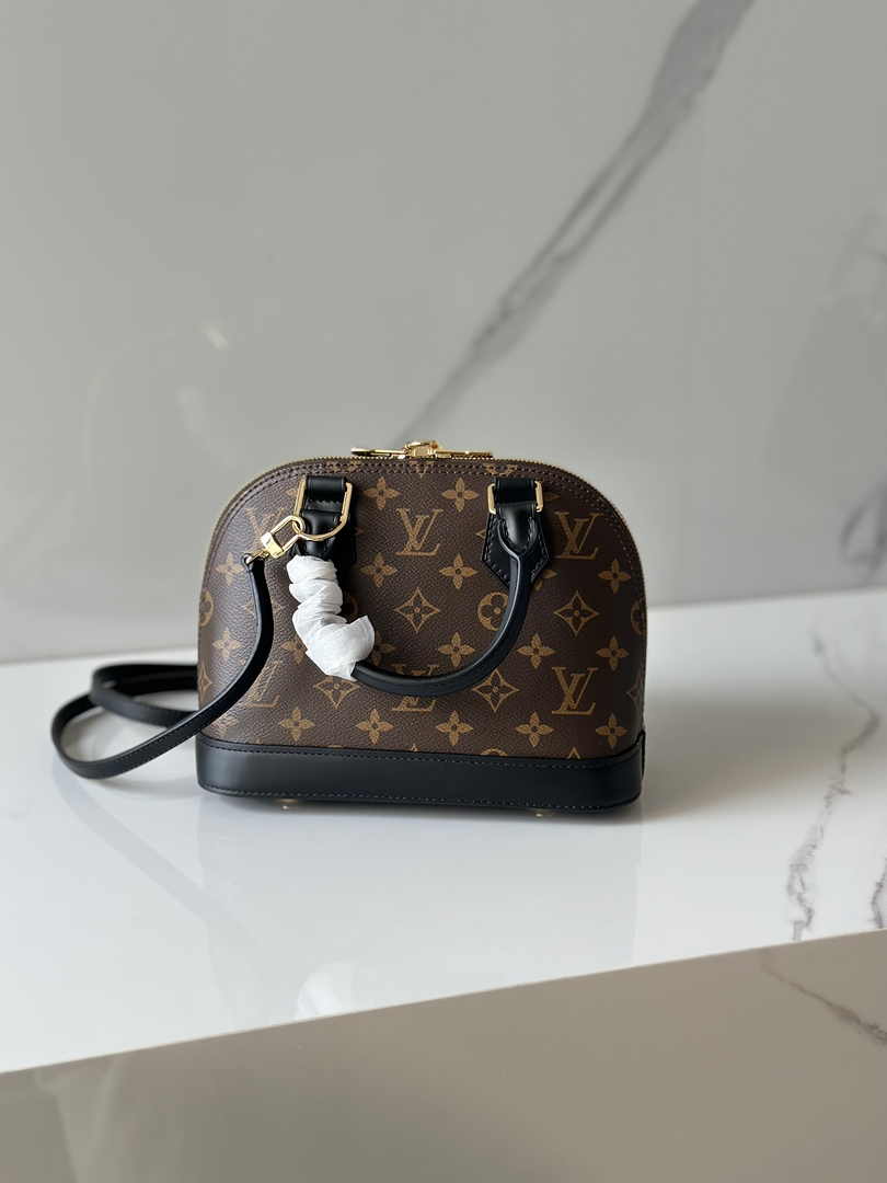 Louis Vuitton Alma BB Mini Top Handle Bag M53152 Monogram Black