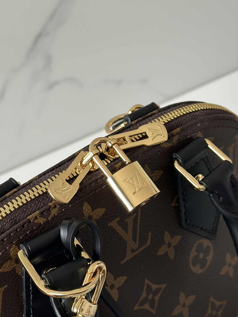 Louis Vuitton Alma BB Mini Top Handle Bag M53152 Monogram Black