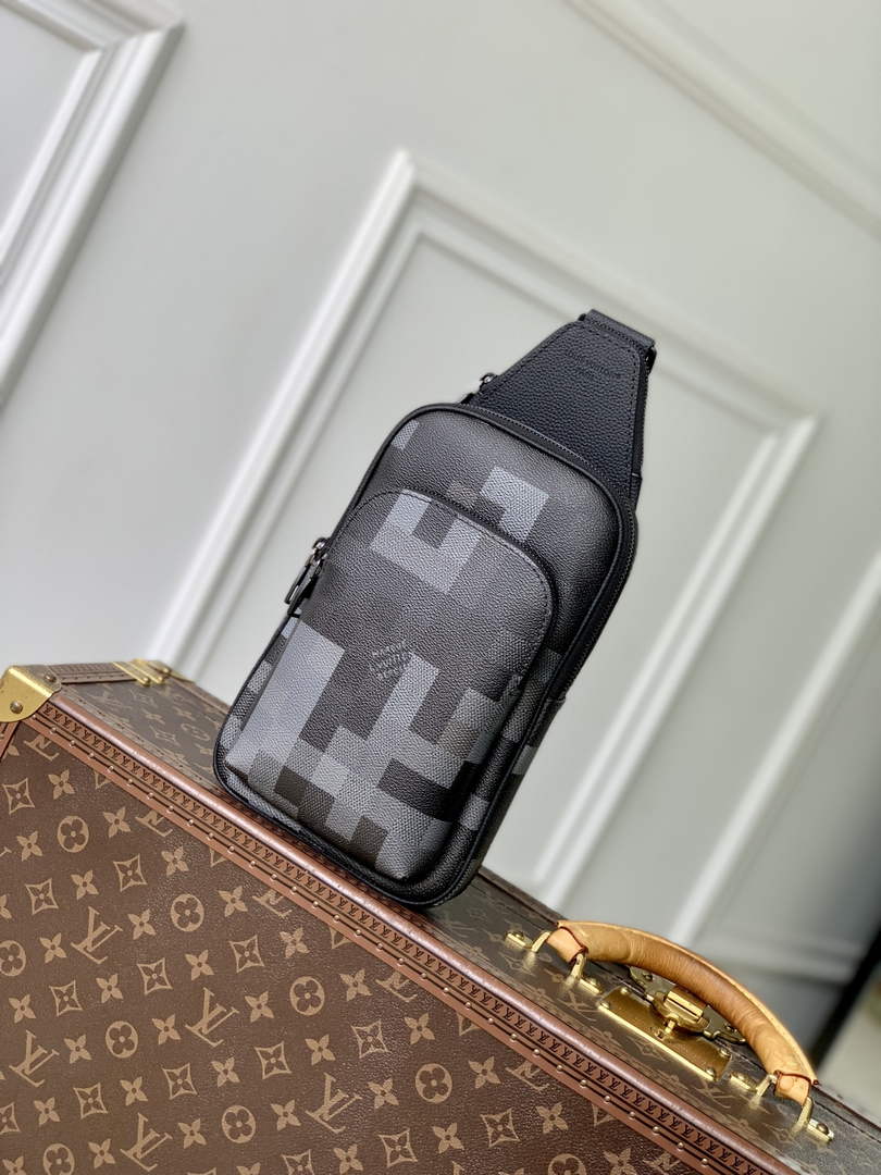 Louis Vuitton Avenue Slingbag M14953 Damoflage Black coated canvas - Default Title - View 1