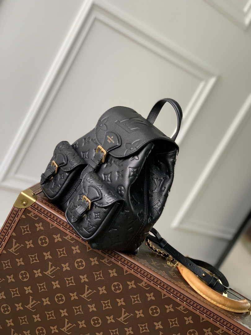 Louis Vuitton Backup M47072 Black Monogram Leather