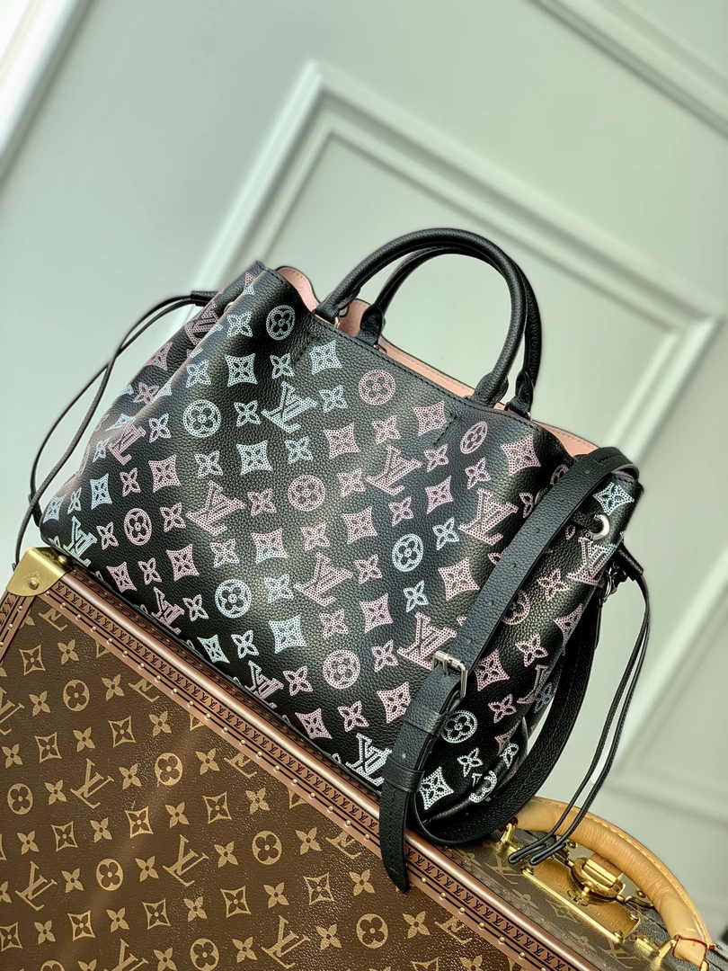 Louis Vuitton Bella Tote M21107 Black Mahina Calfskin - Default Title - View 1