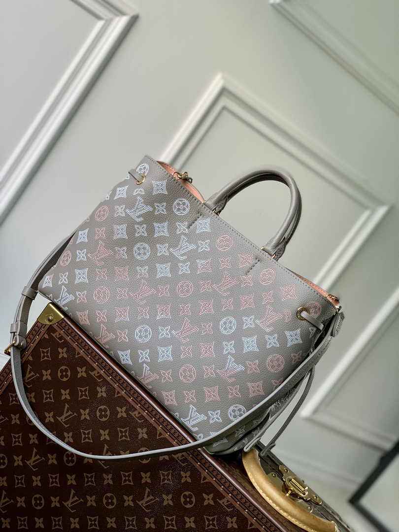 Louis Vuitton Bella Tote M23395 Gray Mahina Calfskin