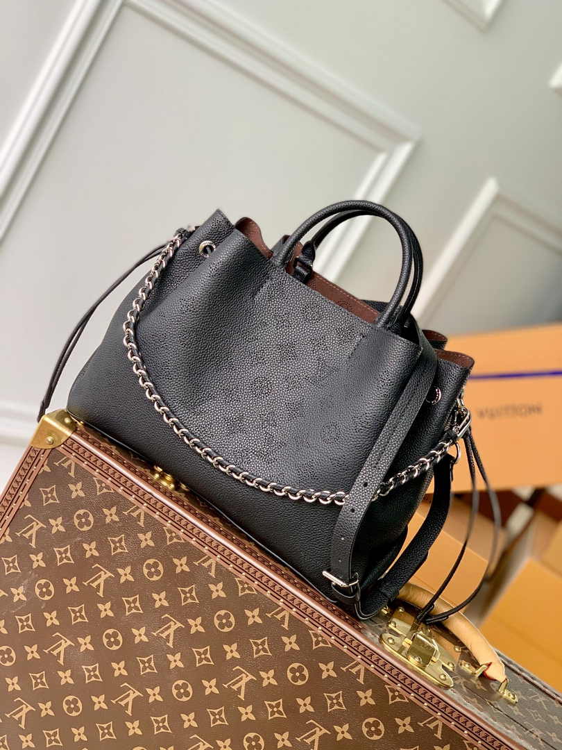 Louis Vuitton Bella Tote M59200 Black Mahina Calfskin - Default Title - View 1