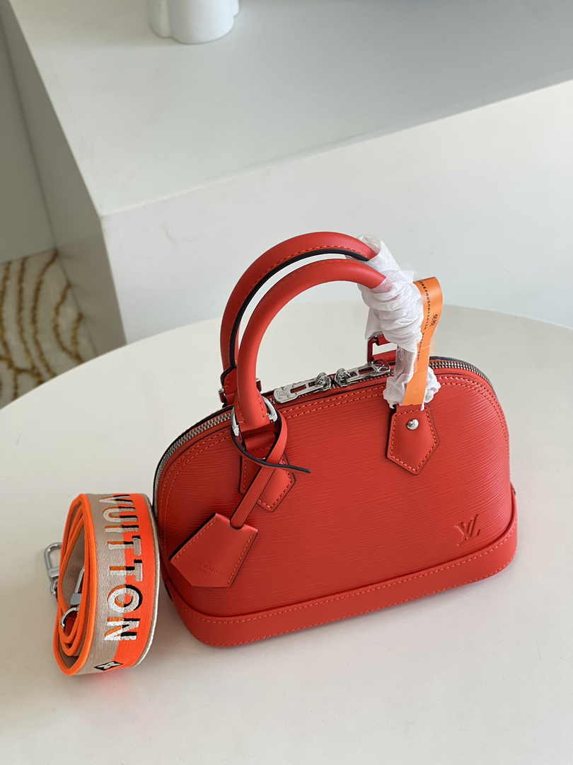 Louis Vuitton Braided Alma BB Bag M22186 Orange Epi Leather
