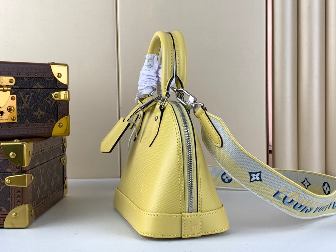 Louis Vuitton Braided Alma BB Bag M22213 Yellow Epi Leather