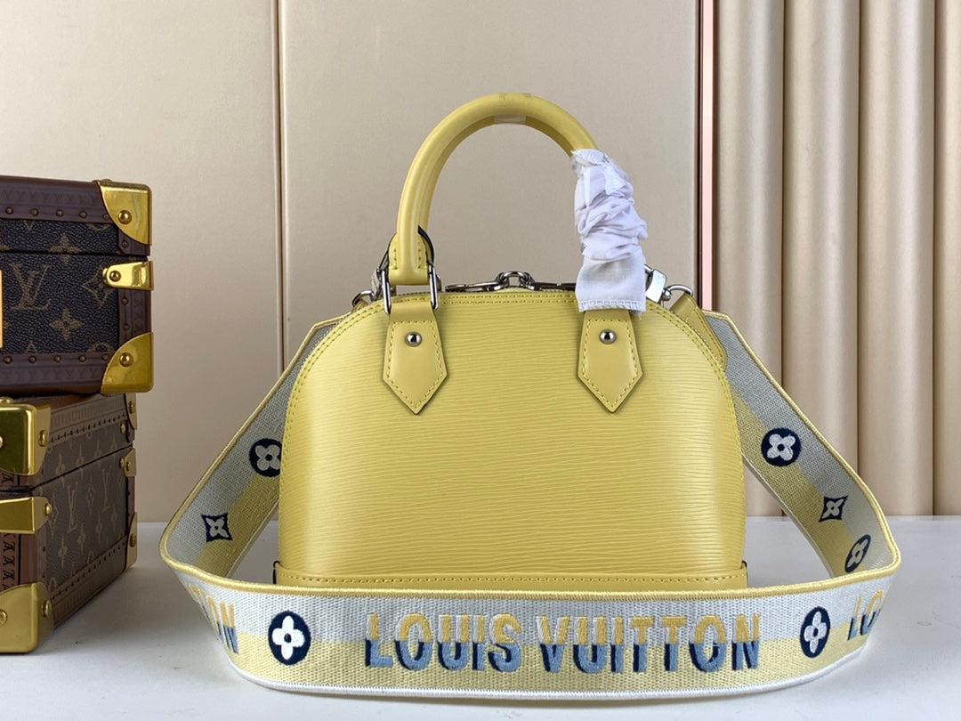 Louis Vuitton Braided Alma BB Bag M22213 Yellow Epi Leather