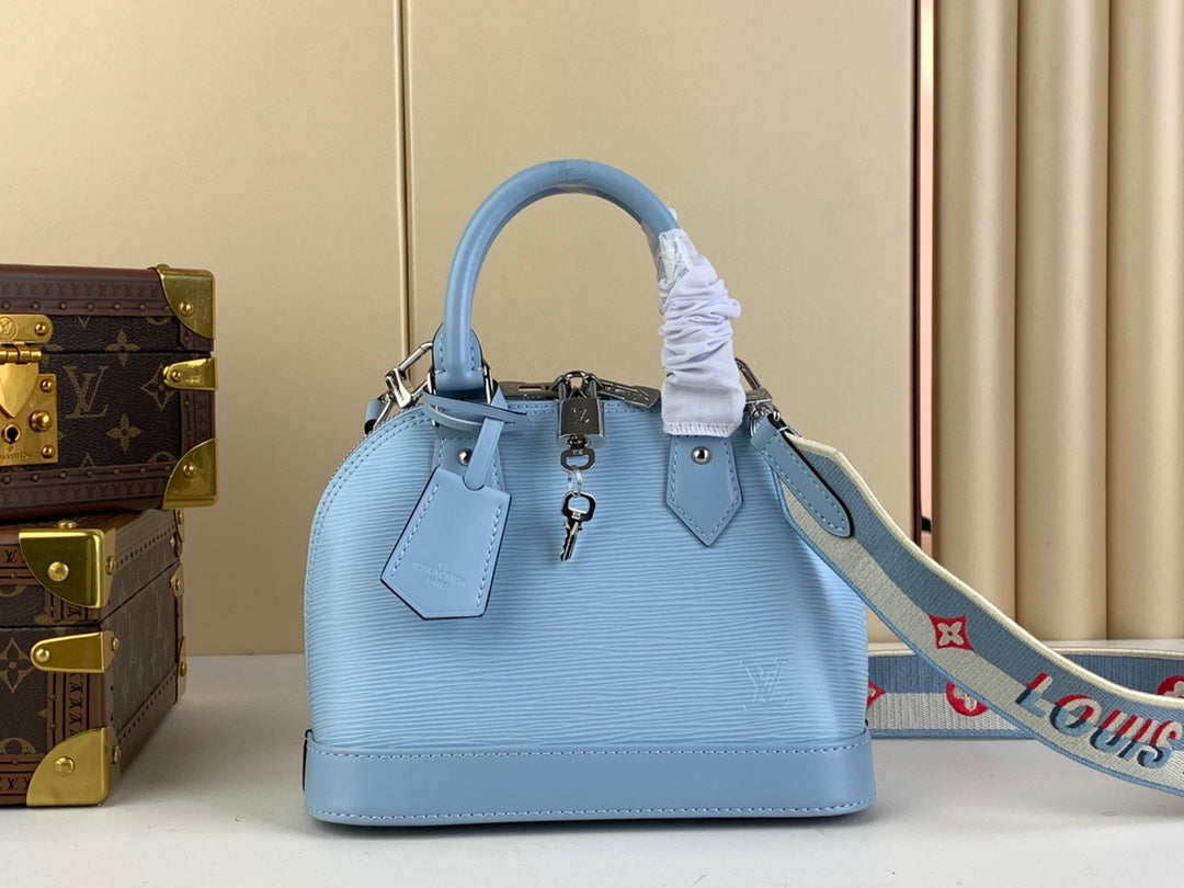 Louis Vuitton Braided Alma BB Bag M22357 blue Epi Leather