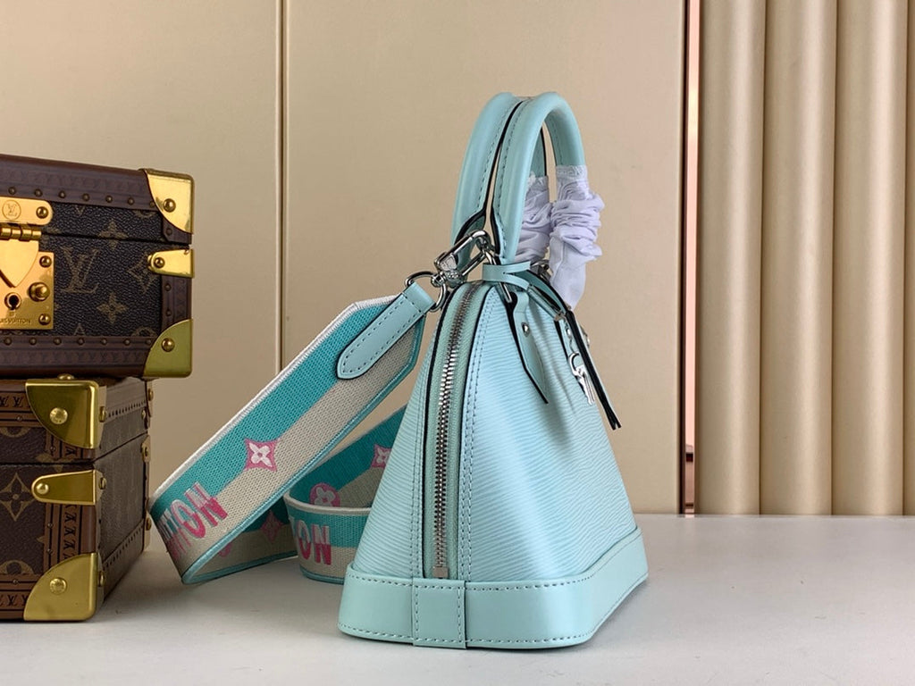 Louis Vuitton Braided Alma BB Bag M22619 light blue Epi Leather