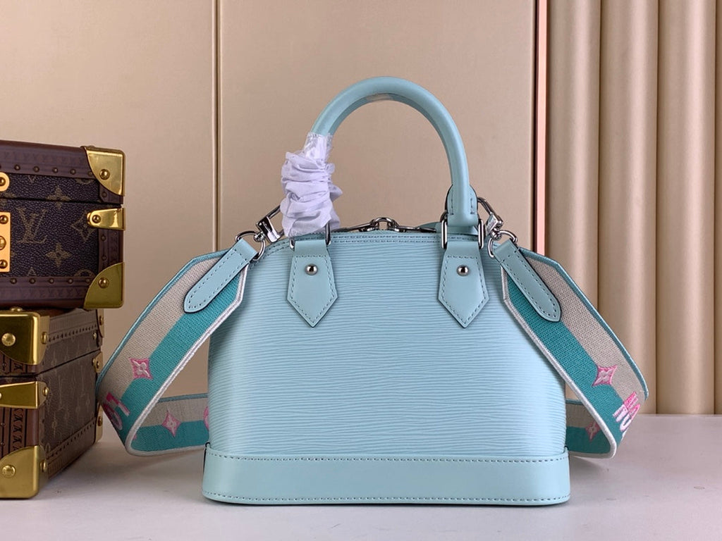 Louis Vuitton Braided Alma BB Bag M22619 light blue Epi Leather