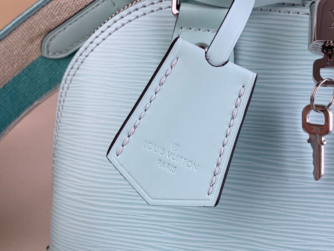 Louis Vuitton Braided Alma BB Bag M22619 light blue Epi Leather