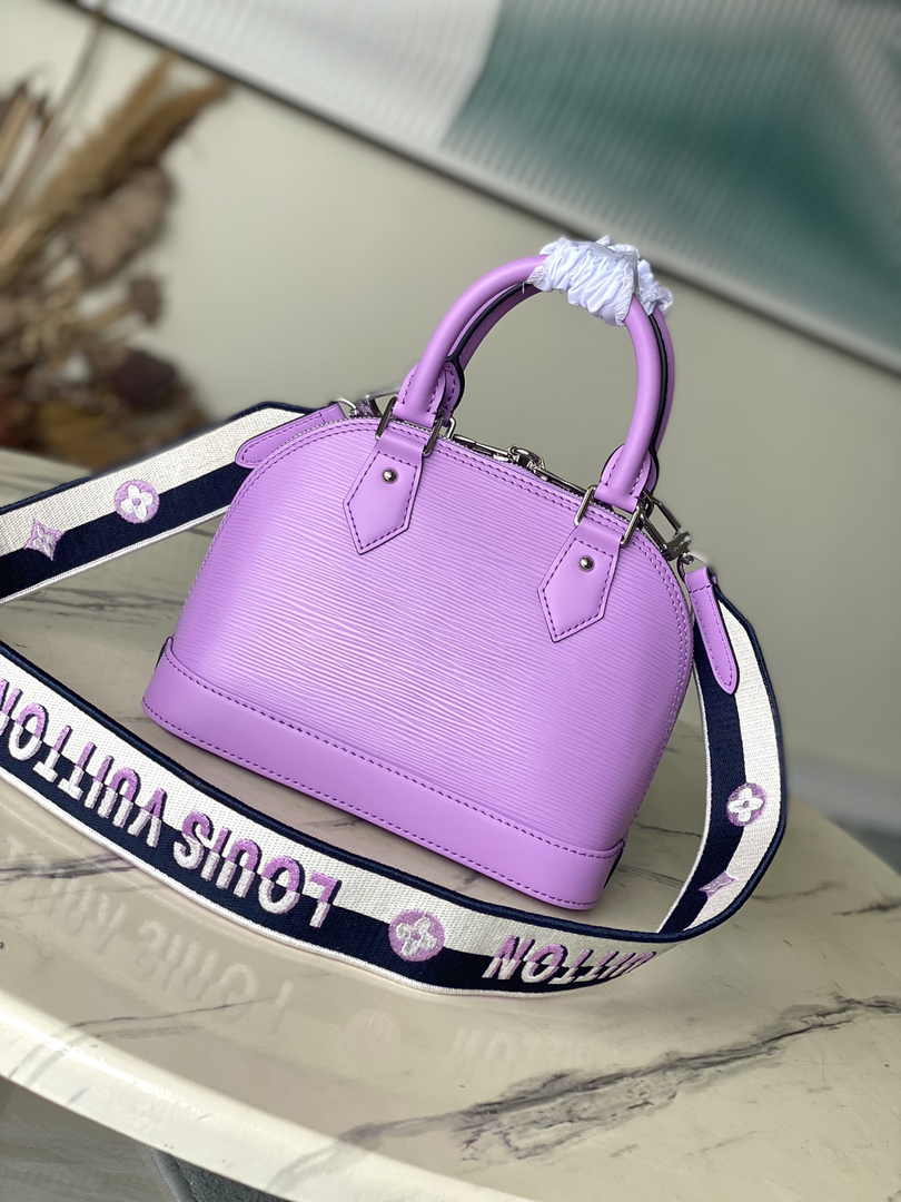 Louis Vuitton Braided Alma BB Bag M22642 Purple Epi Leather
