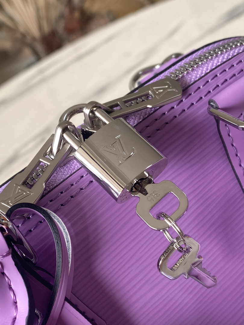Louis Vuitton Braided Alma BB Bag M22642 Purple Epi Leather