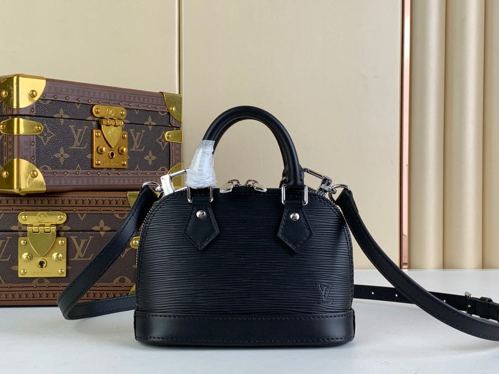 Louis Vuitton Braided Alma BB Bag M40862 Black Epi Leather
