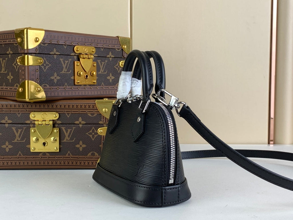 Louis Vuitton Braided Alma BB Bag M40862 Black Epi Leather