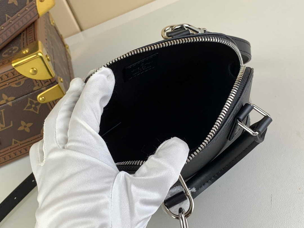 Louis Vuitton Braided Alma BB Bag M40862 Black Epi Leather