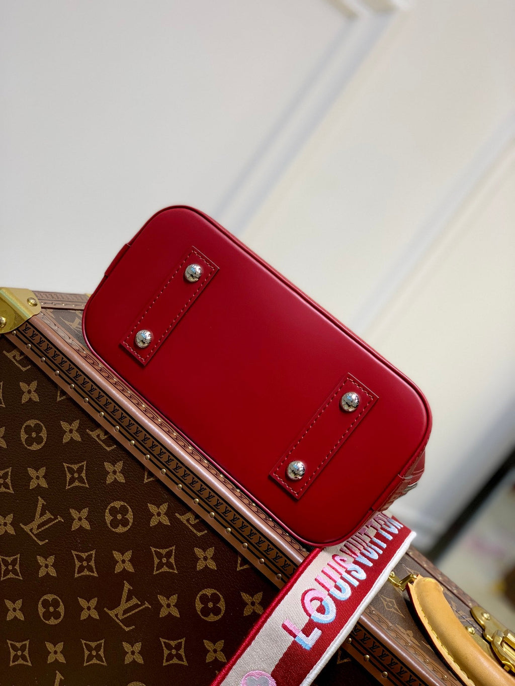 Louis Vuitton Braided Alma BB Bag M59217 Wine Red Epi Leather