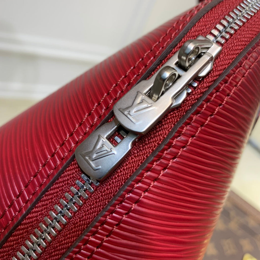 Louis Vuitton Braided Alma BB Bag M59217 Wine Red Epi Leather