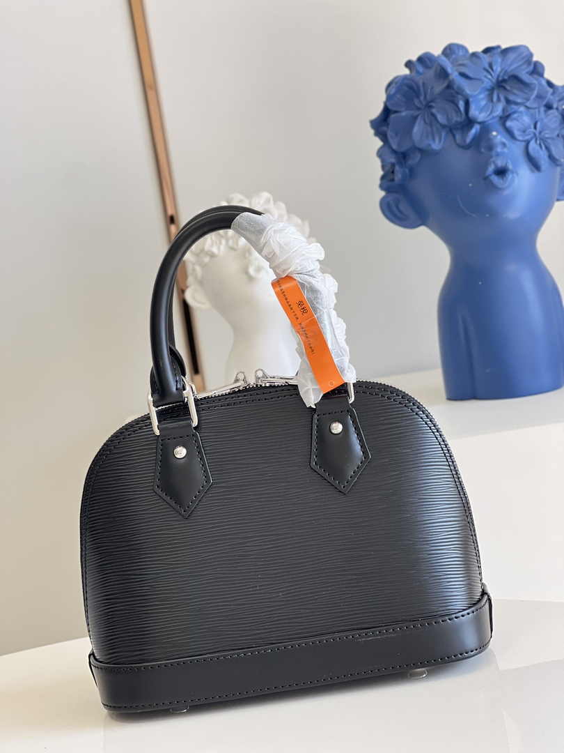 Louis Vuitton Braided Alma BB Bag M59217 Black Epi Leather