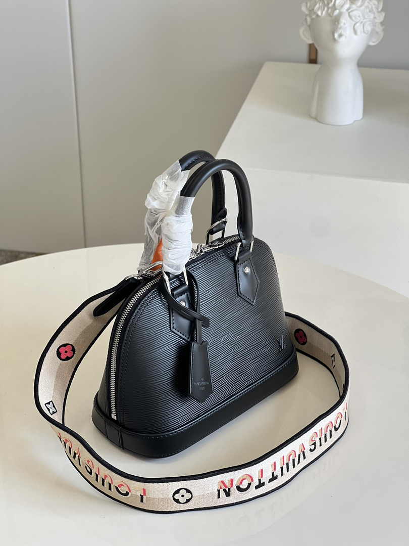 Louis Vuitton Braided Alma BB Bag M59217 Black Epi Leather
