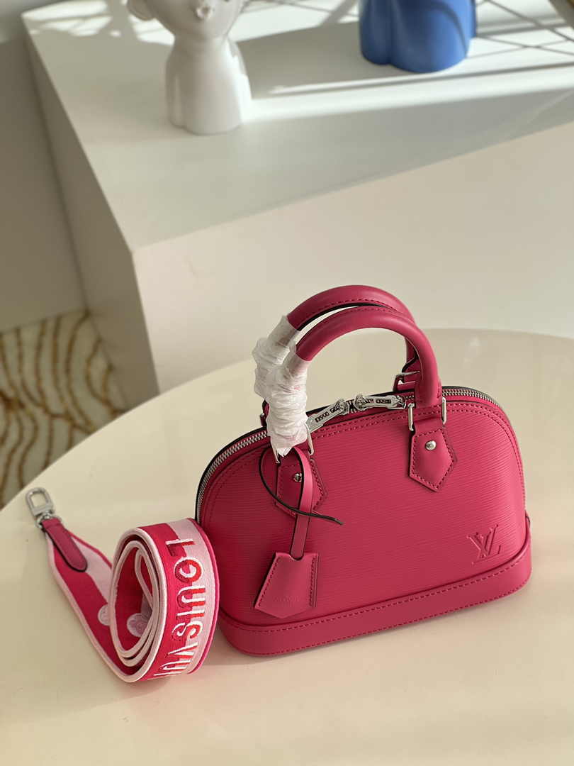 Louis Vuitton Braided Alma BB Bag M59217 Plum Epi Leather
