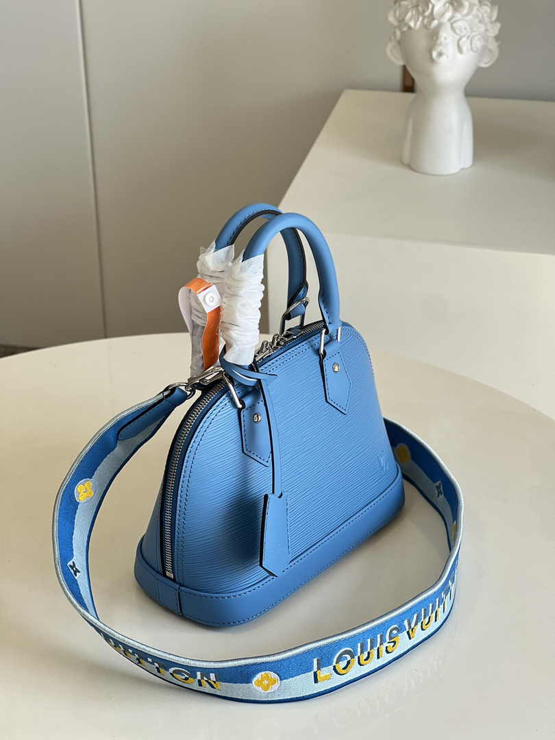 Louis Vuitton Braided Alma BB Bag M59217 Epi Leather Blue