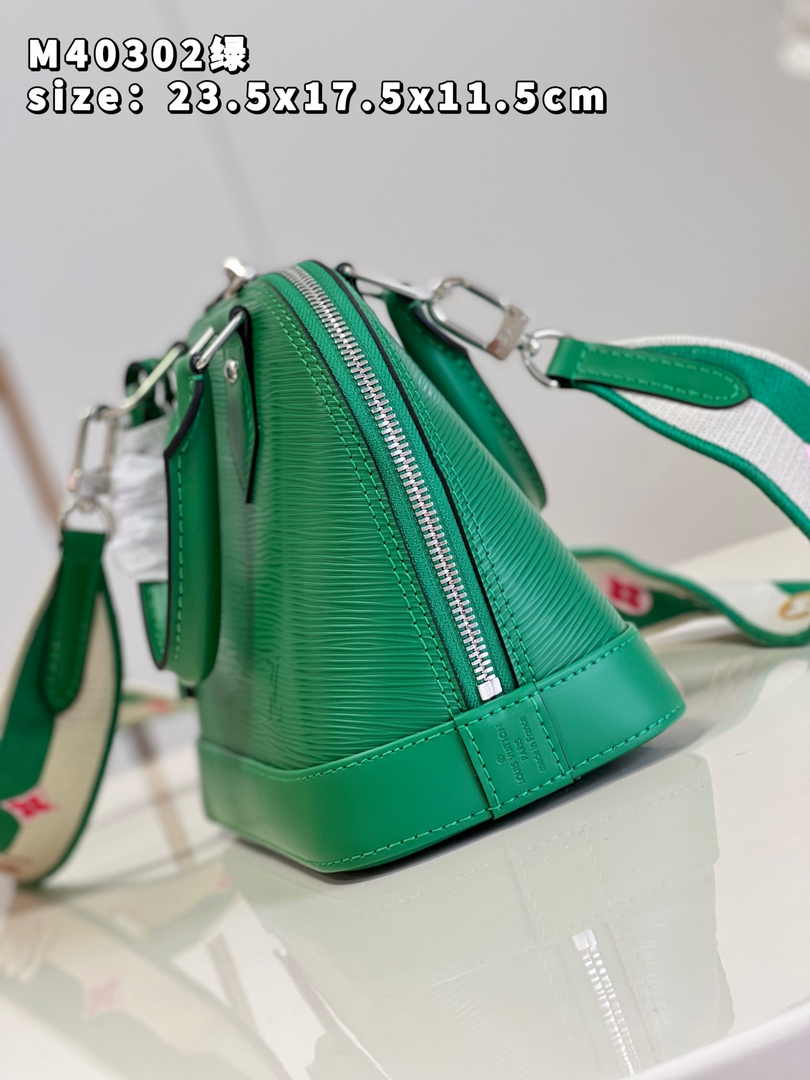 Louis Vuitton Braided Alma BB Bag M59217 Green Epi Leather