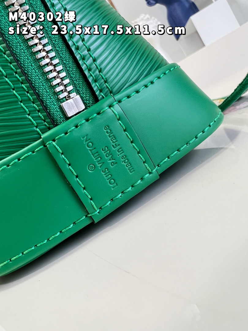 Louis Vuitton Braided Alma BB Bag M59217 Green Epi Leather