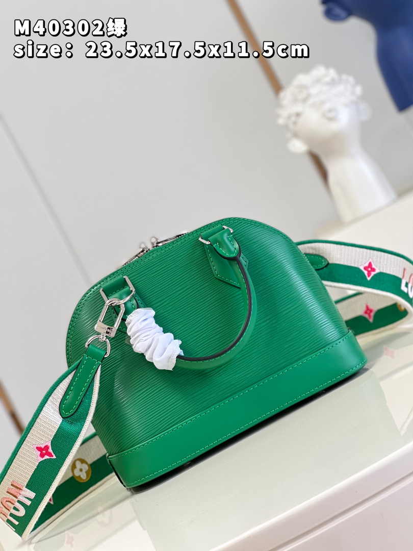 Louis Vuitton Braided Alma BB Bag M59217 Green Epi Leather