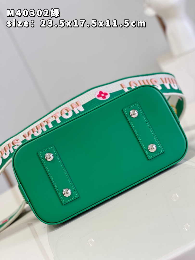 Louis Vuitton Braided Alma BB Bag M59217 Green Epi Leather