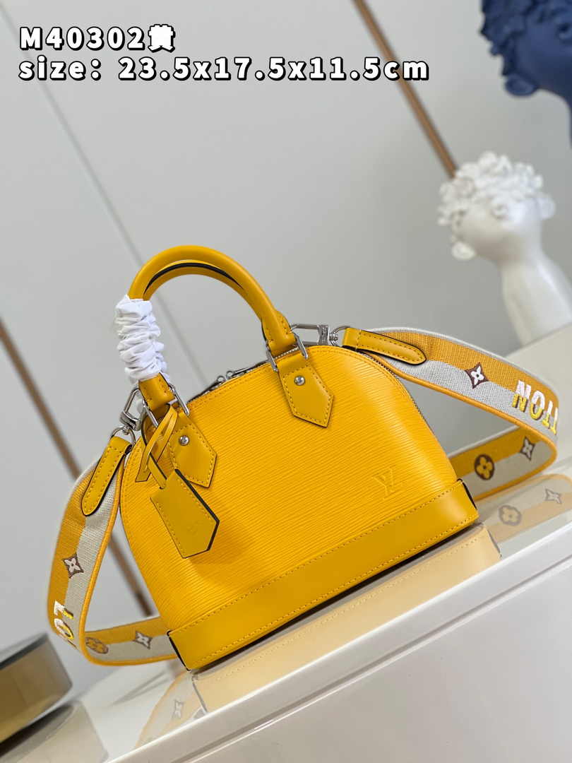 Louis Vuitton Braided Alma BB Bag M59217 Yellow Epi Leather