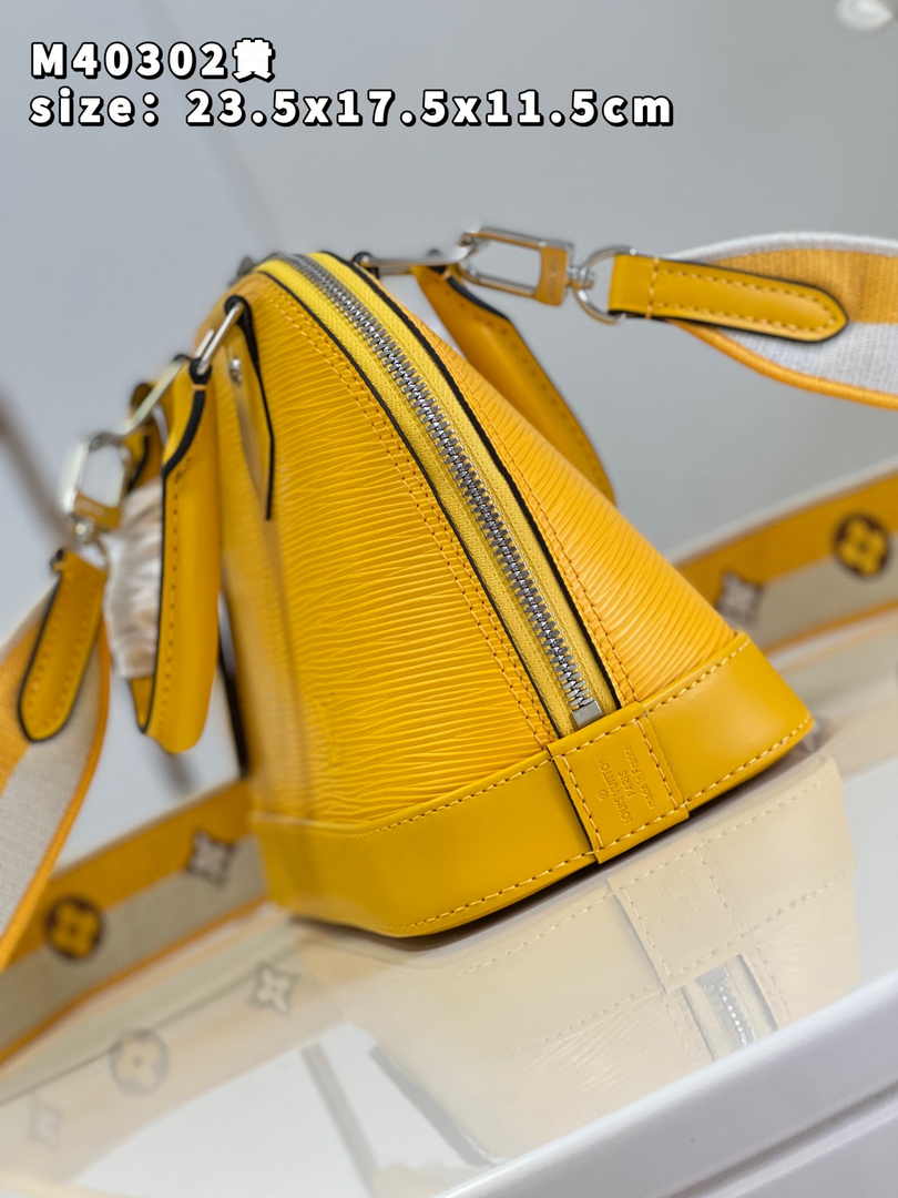 Louis Vuitton Braided Alma BB Bag M59217 Yellow Epi Leather