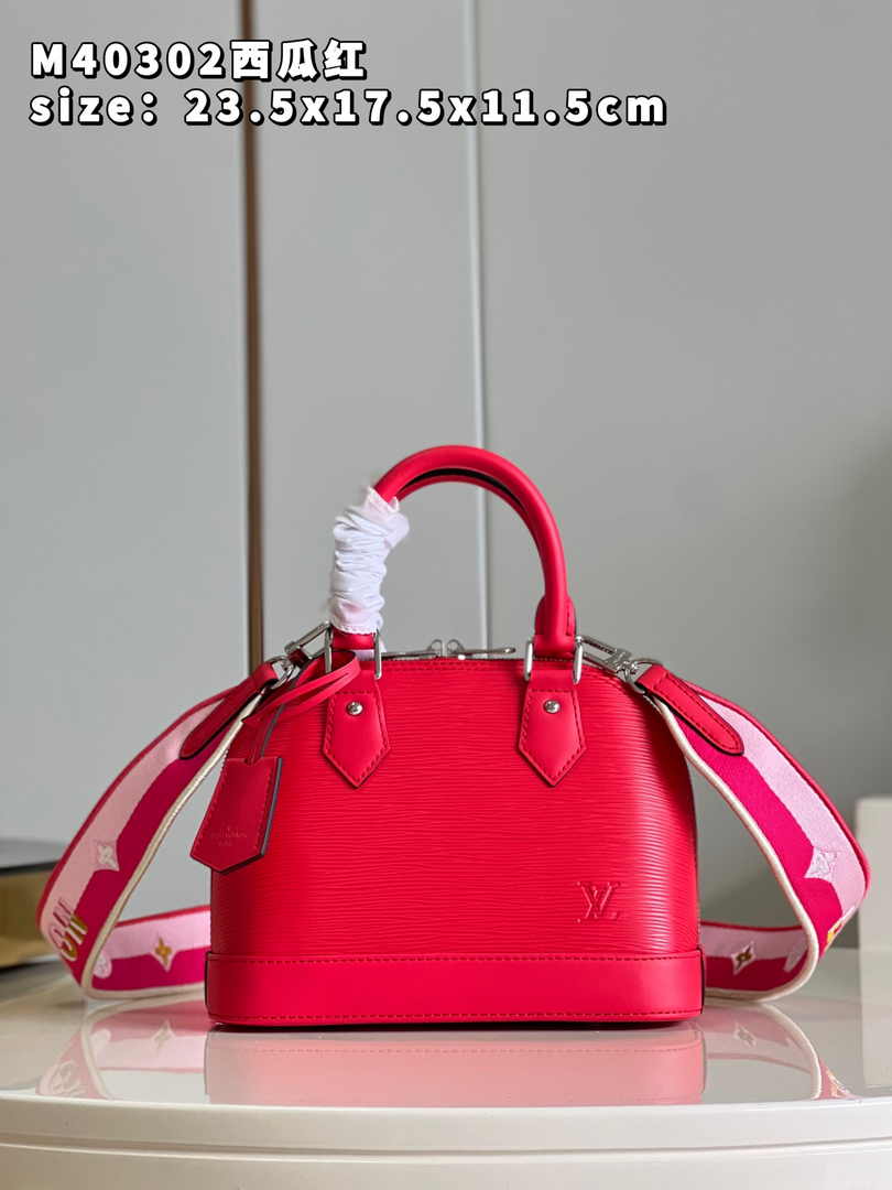 Louis Vuitton Braided Alma BB Bag M59217 Red Epi Leather