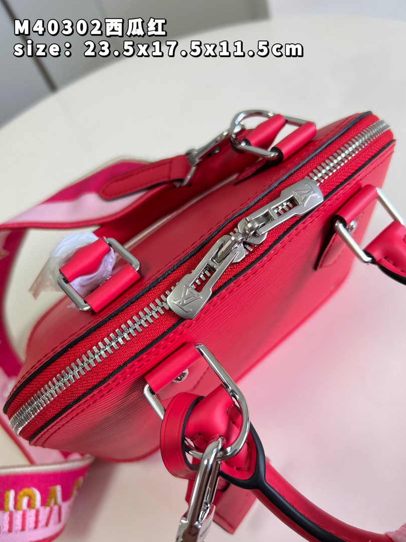 Louis Vuitton Braided Alma BB Bag M59217 Red Epi Leather