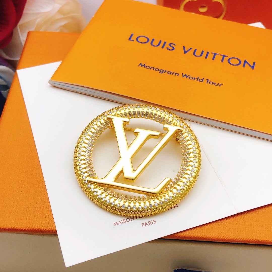 Louis Vuitton Sparkling Louise Brooch M01728 Gold