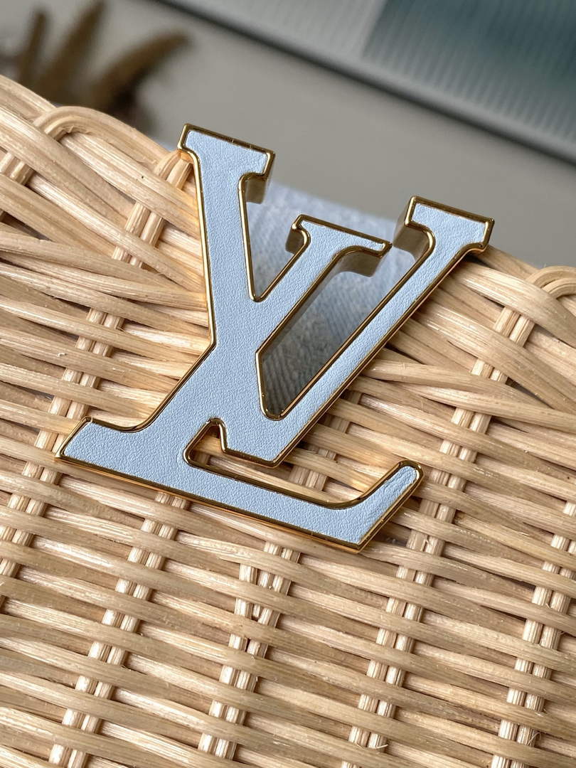 Louis Vuitton Capucines BB Bag, M29501 Sky Denim Rattan and denim
