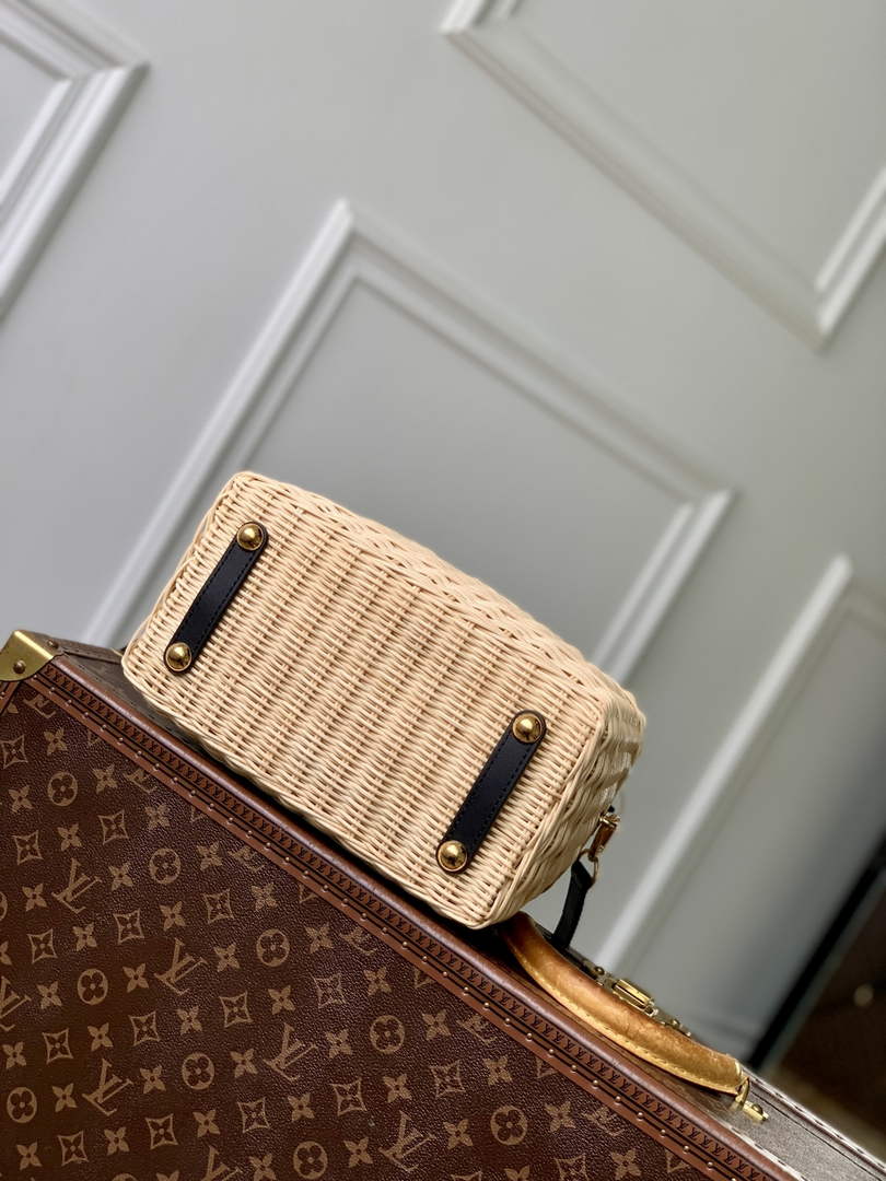 Louis Vuitton Capucines BB Bag, M14366 Black Rattan and cowhide leather